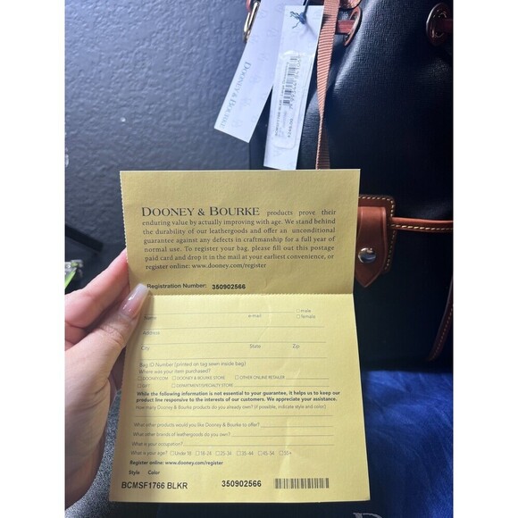 Dooney & Bourke Large Drawstring Bucket Shoulder Bag Black Designer Retro NWT - Picture 5 of 16